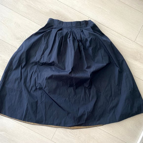 Zara Reversible BNWT XS Tan Navy Skirt - Picture 2 of 3